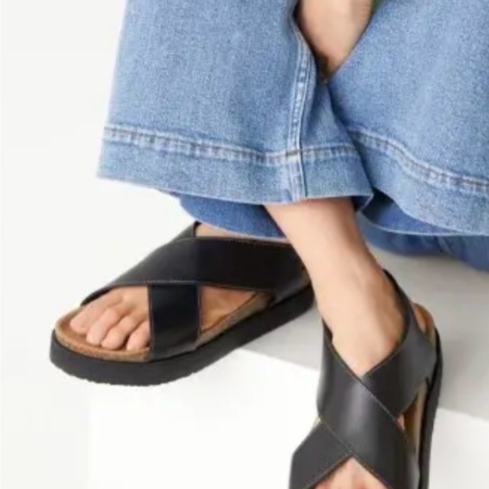& Other Stories Black Leather Sandals